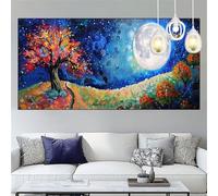 Moon Diamond Art Painting Kit Tree Of Life Diamond Painting by Numbers Kits for Adults DIY Crystal Art Rhinestone Picture Embroidery Cross Stitch Canvas Craft kits,Home Decor Gifts 80x220cm YC-568