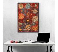 Moon Diamond Art Saturn 5d Diamond Painting Kits for Adults Full Drill Crystal Art Kits for Beginners, DIY Cross Stitch Embroidery Crafts Pictures for Home Wall Decor, Gifts 28×37in/70×95cm PJY9 B-5