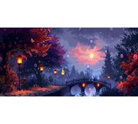 Moon Diamond Painting, 5D Diamond Art Kits Adults, Painting by Numbers, DIY Crystal Art Kits Cross Stitch Arts Crafts Pictures Embroidery Kit for Beginner Home Wall Decor,Gift 80x150cm Bridge 1J-148