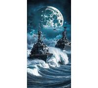 Moon Diamond Painting Kits for Adults, 5D Ocean Large Diamond Art with Round Drills Full Drill Gem Art Big Painting Set for Beginner, DIY Mosaic Kits for Adults for Home Wall Decor 80x160cm, Model859