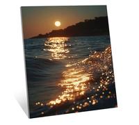 Moon Diamond Painting Kits for Adults, Ocean Diamond Art for Kids, 5D Crystal Art Rhinestone Embroidery Canvas Painting, DIY Full Drill Arts and Crafts Pictures for Home Wall Decor Gifts 18x24in H-935