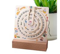 Moon Disk Calendar - Circular Perpetual Date Tracker, 5 Inch Vintage Style Time Wheel with Timeless Display | Rotating Desk Calendar Disc for Office Shelf, Decorative Home Accent, Study Room