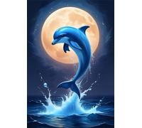 Moon Dolphin 150 Piece Jigsaw Puzzle for Adults, Creativity, Challenging and Difficult Puzzle, Brain Teaser Puzzles for Adults 150 Pieces for The Whole for Women, Men