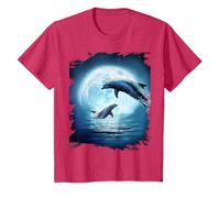 Moon Dolphin Space Dolphins Swimming T-Shirt