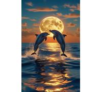 Moon Dolphins 1314 Piece Jigsaw Puzzles for Adults, Challenging and Brainteasing, Difficult Puzzles, Puzzle 1314 Pieces