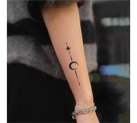 Moon Double Star Waterproof Semi-Permanent And Long-Lasting 2 Weeks Temporary Tattoo Stickers For Men And Women Finger Chest Arm Back(5pcs)
