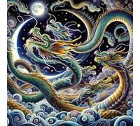 Moon Dragon Animal Jigsaw Puzzles for Adults 60 Pieces Hard Difficult Challenging puzzles for adults 60 pcs DIY Decoration Puzzle for Wall Decor Gifts