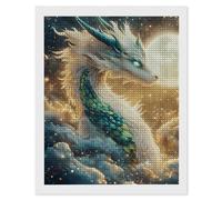 Moon Dragon Diamond Art Kits Adults, 5D Diamond Painting Kits for Adults Beginners, DIY Square Full Drill Gem Art Crystal Rhinestone Embroidery Gifts, for Living Room Home Wall Decor 36 x 48 in w-858