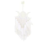 Moon Dream Catcher Kit Handmade,Bohemian Wall Hanging Decor Macrame Dream Catcher,DIY Romantic Unique Dream for Girls Wall Hanging Ornament for Home Bedroom Wall Decoration Craft (White)