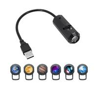 Moon Earth Jupiter Lamp Projector Night Light, 360° Galaxy Projection Light USB Star Night Light Charging Lighting with 6 Film Discs,Romantic Atmosphere Lamp for Selfie Backgroun Bedroom Decor