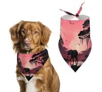 Moon Elephant Dog Bandana Triangle Dog Scarf Washable Polyester Dog Bibs Cute Pet Bandana for Medium Large Dogs Puppy and Cats