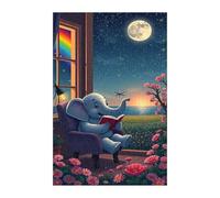 Moon Elephant Flower Jigsaw Puzzles for Adults 150, Fun Challenging Educational Games, Difficult Jigsaw Puzzles for Adults, Puzzle 150 Pieces