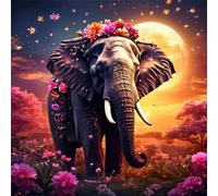 Moon Elephant Flower Jigsaw Puzzles for Adults 150 Pieces Hard Difficult Challenging puzzles for adults 150 pcs DIY Decoration Puzzle for Wall Decor Gifts