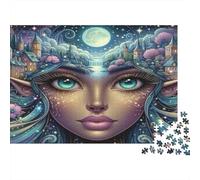 Moon Elf Jigsaw Puzzle Nature Face 1000Pc Recycled Paper Adults Jigsaws Fun Game Exercising Hands-on Skills Home Decoration Great Gift Idea 38x26cm/1000pcs