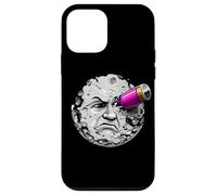Moon Face Hit by Rocket Humor Space Art Scifi Case for iPhone 12 mini