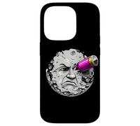 Moon Face Hit by Rocket Humor Space Art Scifi Case for iPhone 14 Pro