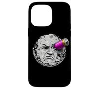 Moon Face Hit by Rocket Humor Space Art Scifi Case for iPhone 14 Pro Max