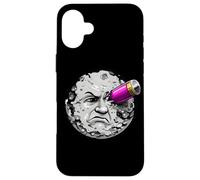 Moon Face Hit by Rocket Humor Space Art Scifi Case for iPhone 16 Plus