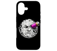Moon Face Hit by Rocket Humor Space Art Scifi Case for iPhone 17