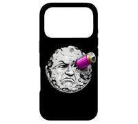Moon Face Hit by Rocket Humor Space Art Scifi Case for iPhone 17 Pro