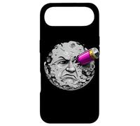 Moon Face Hit by Rocket Humor Space Art Scifi Case for iPhone Air