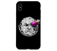 Moon Face Hit by Rocket Humor Space Art Scifi Case for iPhone XS Max