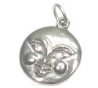 Moon Face sterling silver charm .925 x 1 Moons and Celestial charms