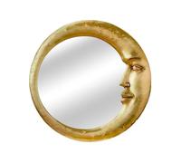 Moon Face Wall Mirror, Vintage 90s Design, 22×22 Cm, Gold Crescent Moon Face Wall Mirror, Crescent Moons WaIIs Mirrors, Lightweight Frame, For Home Decor