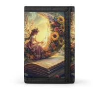 Moon Fairy Book Trifold Wallet Cute Card Slots Holder Clutch Purse Wallets for Men Women