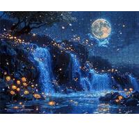 Moon Fall Puzzle - 1500 Piece Jigsaw Puzzles for Adults - The Back Features Printed Letter Guides - The Pieces fit Together Snugly - Wooden Puzzles for Adults - Gifts Family 34.3 X 22.4 Inch s7h-864