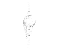 Moon Flower Back Waterproof Temporary Tattoo Sticker, Lasts 1-2 Weeks, Realistic Semi-permanent Fake Tattoo(06)