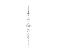 Moon Flower Back Waterproof Temporary Tattoo Sticker, Lasts 1-2 Weeks, Realistic Semi-permanent Fake Tattoo(01)