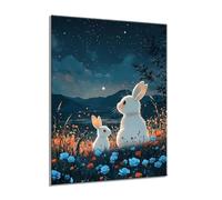 Moon Flower Diamond Art, Diamond Painting Kits Adults, Kids 5D DIY Crystal Art Kits, Crafts for Adults, Beginner Full Drill Cross Stitch Pictures, Home Room Decor, Gifts for Women 50x70cm s0yh-736