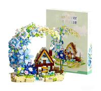 Moon Flower Tree House Building Block Set, Fairy Tale Flower Moon Cottage Model with Decorative Floral Details, Collectible Construction Toy & Desktop Decoration (Standard version)