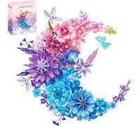 Moon Flowers Building Blocks Set, Botanical Collection Blossom for Wall Decor, Creative Floral Building Kit, Flower Bouquet Botanical Collection for Home Décor Gift for Adults, 977 PCS