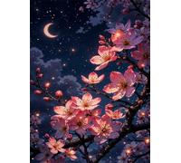 Moon Flowers Jigsaw Puzzles for Adults 100 Pieces Educational Toys Challenging Game 100 Piece Puzzles for Adults for The Whole for Women Gifts for Men