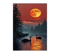 Moon Forests Swan Jigsaw Puzzles for Adults 1500, Fun Challenging Educational Games, Difficult Jigsaw Puzzles for Adults, Puzzle 1500 Pieces