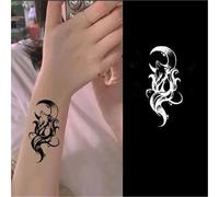 Moon Fox Herbal Tattoo Sticker, Semi-permanent Non-reflective, Waterproof, Long-lasting 2 Weeks, Fake Tattoos(A-2pcs)