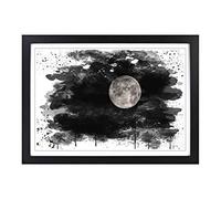 Moon from Space NASA (1) V3 Framed Print | A2 Black Framed Wall Art | Ready to Hang | Modern Space Picture | Living Room Bedroom Lounge Office