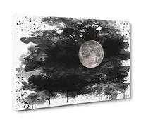 Moon from Space NASA No.1 V3 Canvas Print | Gallery Wrapped 30mm Frame Wall Art | 20x14 inches | Ready to Hang | Modern Space Picture | Living Room Bedroom Lounge Office