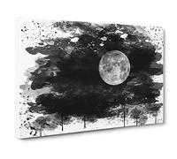 Moon from Space NASA Vol.1 V4 Canvas Print | Gallery Wrapped 30mm Frame Wall Art | 20x14 inches | Ready to Hang | Modern Space Picture | Living Room Bedroom Lounge Office