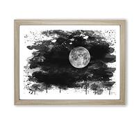 Moon from Space NASA Vol.1 V4 Modern Framed Print | A4 Oak Framed Wall Art | Ready to Hang | Modern Space Picture | Living Room Bedroom Lounge Office