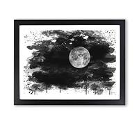 Moon from Space NASA Vol.1 V4 Modern Framed Wall Art Print, Ready to Hang Picture for Living Room Bedroom Home Office Décor, Black A2 (64 x 46 cm)