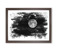 Moon from Space NASA Vol.1 V4 Modern Framed Wall Art Print, Ready to Hang Picture for Living Room Bedroom Home Office Décor, Walnut A2 (64 x 46 cm)