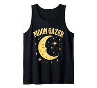 Moon Gazer Crescent Celestial Retro Space Lover Tank Top
