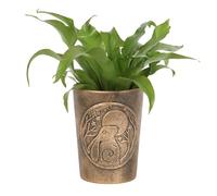 Moon Gazing Hare Bronze Terracotta Plant Pot by Lisa Parker - Mystical Charm Garden Decor With Pagan Symbol, Bronze Effect Planter
