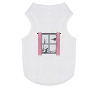 'Moon Gazing Hare Through Window' Pet Dog/Cat T-Shirt (PT00147302)