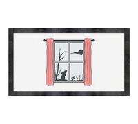 'Moon Gazing Hare Through Window' Pet Feeding Mat (PM00028131)