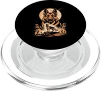 Moon German Shepherd Desert Night Scene PopSockets PopGrip for MagSafe