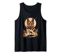 Moon German Shepherd Desert Night Scene Tank Top